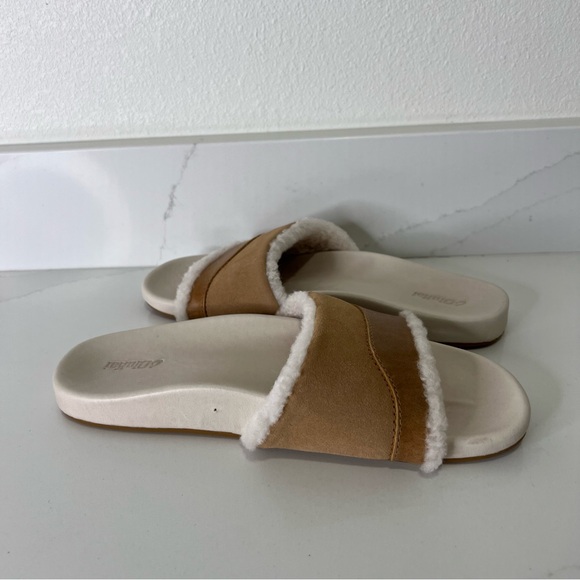 Olukai Womens Ho'ala Slide Sandals Shearling Lined Leather Comfort Slip On Sz 8 - Picture 5 of 11